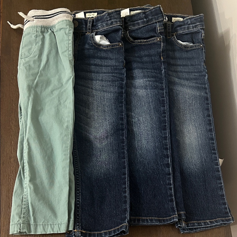 OshKosh B'gosh Kids Denim and Green Pants Set